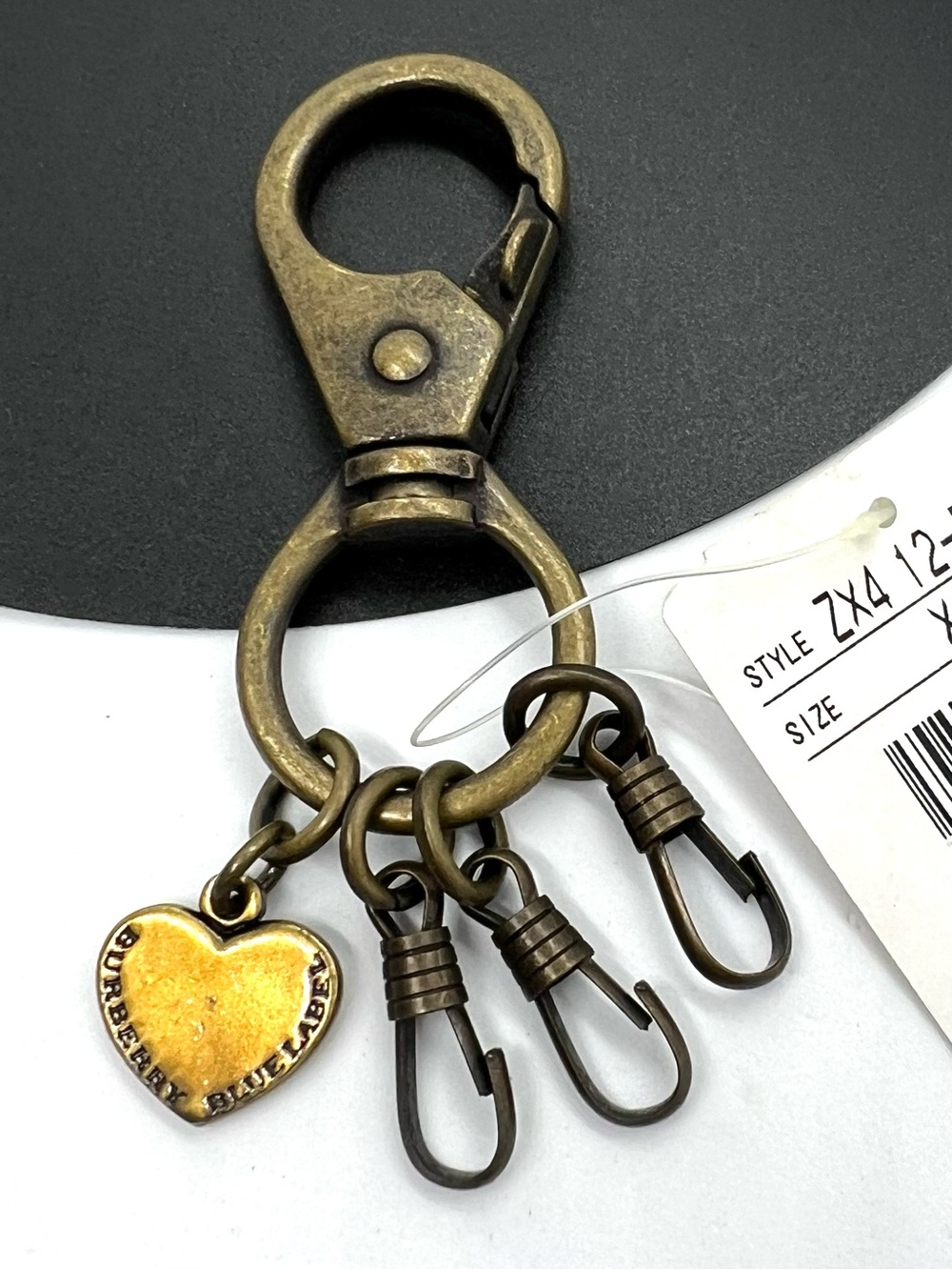 Burberry NWT Blue Label Heart Keyring Multi Hook Bag Charm Japan